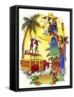 Woodie Beach Party-James Mazzotta-Framed Stretched Canvas