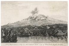 View of Mount Etna in Sicily Now Called Gibello with the Range of Black Rocks Along the Sea Coast-Wooding Wooding-Mounted Art Print