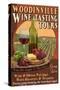 Woodinville, Washington - Wine Tasting Vintage Sign-Lantern Press-Stretched Canvas