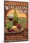 Woodinville, Washington - Wine Tasting Vintage Sign-Lantern Press-Mounted Art Print