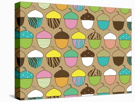 Woodland Acorns-Joanne Paynter Design-Stretched Canvas