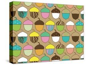 Woodland Acorns-Joanne Paynter Design-Stretched Canvas