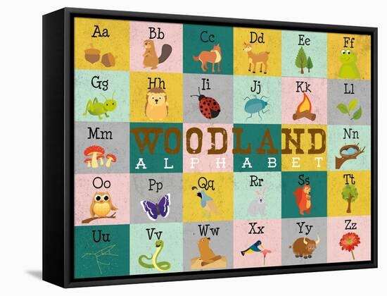 Woodland Alphabet (Horizontal)-Josefina-Framed Stretched Canvas