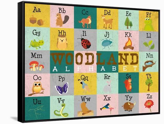Woodland Alphabet (Horizontal)-Josefina-Framed Stretched Canvas