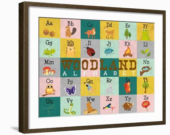 Woodland Alphabet (Horizontal)-Josefina-Framed Art Print