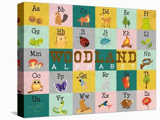 Woodland Alphabet (Horizontal)-Josefina-Stretched Canvas