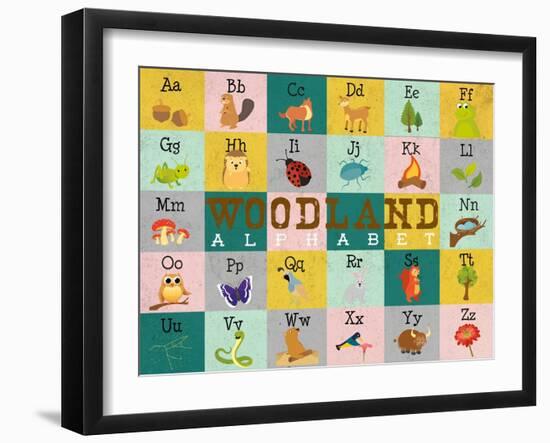 Woodland Alphabet (Horizontal)-Josefina-Framed Art Print