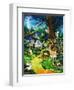 Woodland Animals Visit a Fairy House-Jesus Blasco-Framed Giclee Print