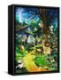 Woodland Animals Visit a Fairy House-Jesus Blasco-Framed Stretched Canvas