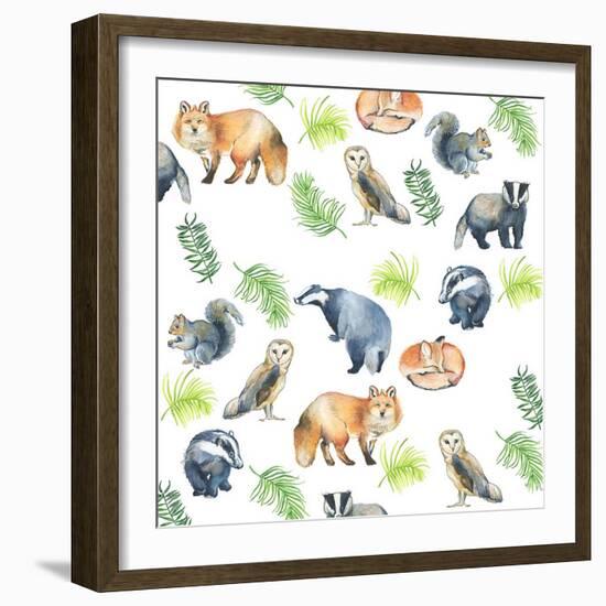 Woodland Animals-Elizabeth Rider-Framed Giclee Print