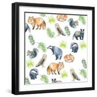 Woodland Animals-Elizabeth Rider-Framed Giclee Print