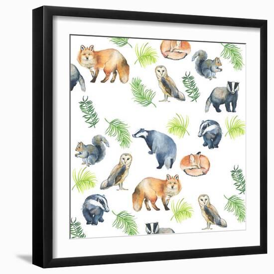 Woodland Animals-Elizabeth Rider-Framed Giclee Print