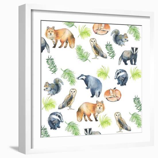 Woodland Animals-Elizabeth Rider-Framed Giclee Print