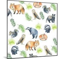 Woodland Animals-Elizabeth Rider-Mounted Giclee Print