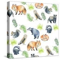 Woodland Animals-Elizabeth Rider-Stretched Canvas