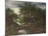 Woodland at Sunset with a Traveller and His Dog-Jacob Isaaksz Ruisdael-Mounted Giclee Print