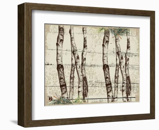 Woodland Birches-null-Framed Giclee Print