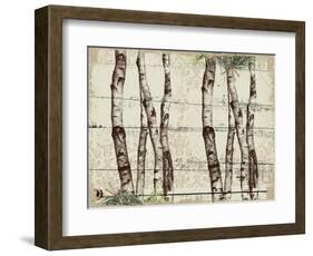 Woodland Birches-null-Framed Giclee Print