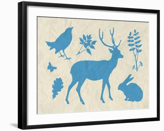 Woodland Creatures IV-Clara Wells-Framed Giclee Print