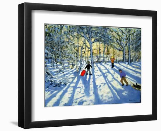 Woodland in Winter, Near Ashbourne, Derbyshire-Andrew Macara-Framed Premium Giclee Print