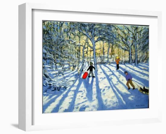 Woodland in Winter, Near Ashbourne, Derbyshire-Andrew Macara-Framed Giclee Print