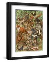 Woodland Mammals-Wendy Edelson-Framed Premium Giclee Print