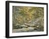 Woodland Pool with Men Fishing, 1870 (W/C on Paper)-John William Hill-Framed Giclee Print