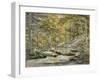 Woodland Pool with Men Fishing, 1870 (W/C on Paper)-John William Hill-Framed Giclee Print