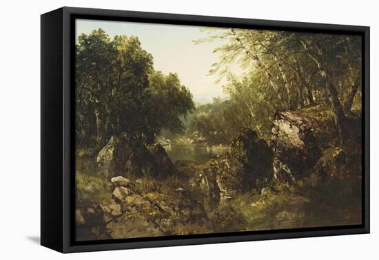 Woodland Pool-John Frederick Kensett-Framed Stretched Canvas