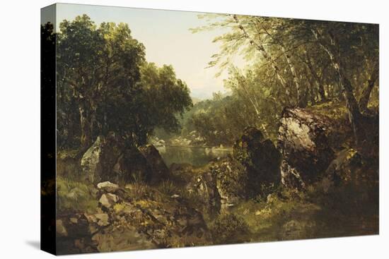 Woodland Pool-John Frederick Kensett-Stretched Canvas