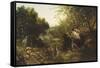 Woodland Pool-John Frederick Kensett-Framed Stretched Canvas