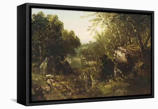 Woodland Pool-John Frederick Kensett-Framed Stretched Canvas