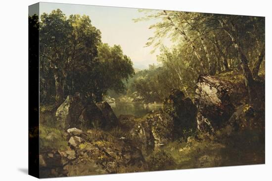 Woodland Pool-John Frederick Kensett-Stretched Canvas