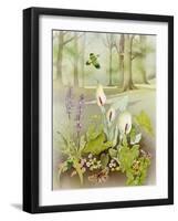 Woodland Scene with Green Woodpecker-Malcolm Greensmith-Framed Art Print