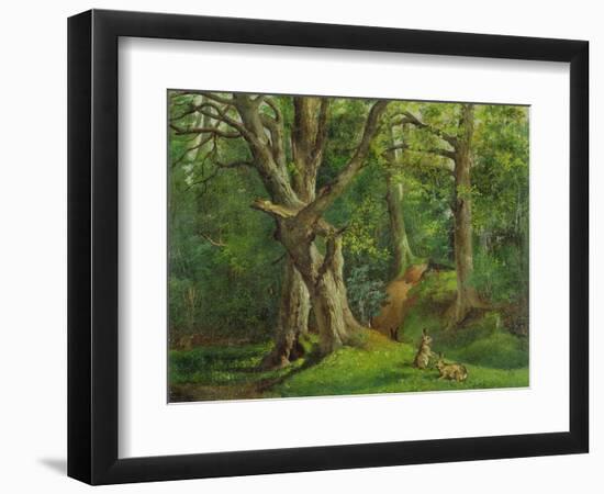 Woodland Scene with Rabbits, 1862-Hubert von Herkomer-Framed Giclee Print