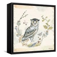 Woodland Wreath IX Blue Feather-Beth Grove-Framed Stretched Canvas
