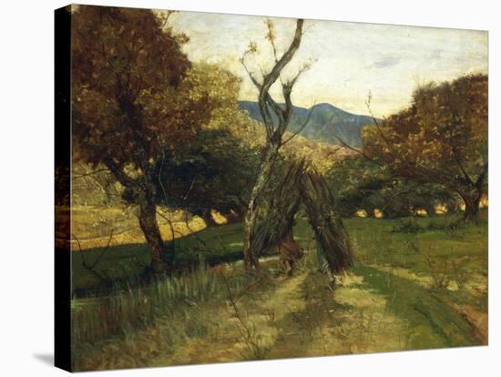 Woodpile, Circa 1874-Giovanni Fattori-Stretched Canvas