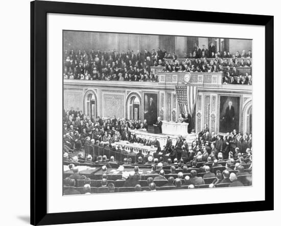 Woodrow Wilson Addressing Congress-null-Framed Giclee Print