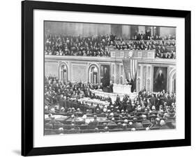 Woodrow Wilson Addressing Congress-null-Framed Giclee Print