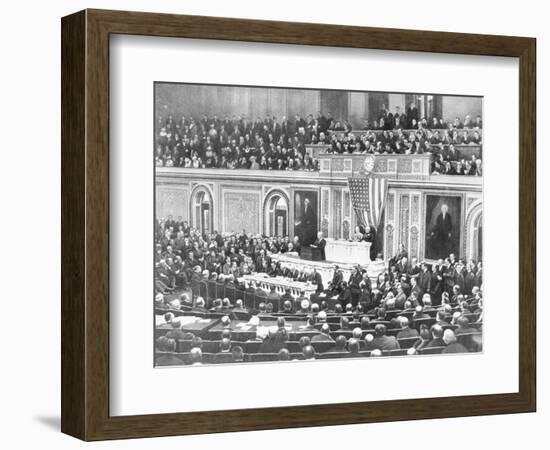 Woodrow Wilson Addressing Congress-null-Framed Giclee Print