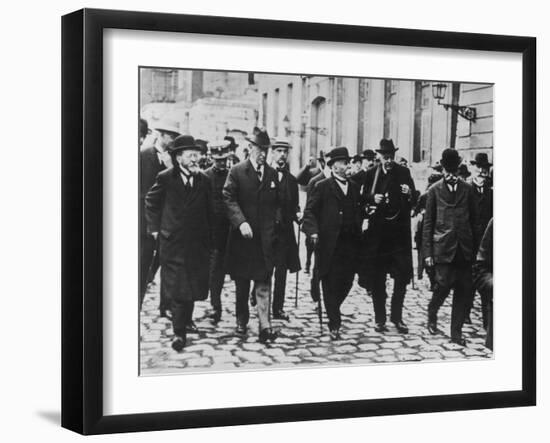 Woodrow Wilson, Georges Clemenceau, Arthur Balfour, and Baron Sonnino-null-Framed Photographic Print