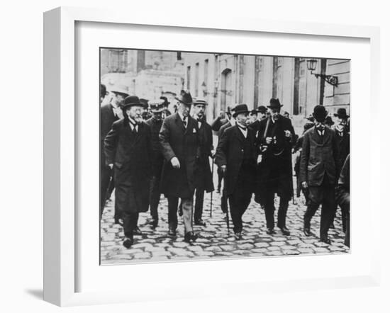 Woodrow Wilson, Georges Clemenceau, Arthur Balfour, and Baron Sonnino-null-Framed Photographic Print