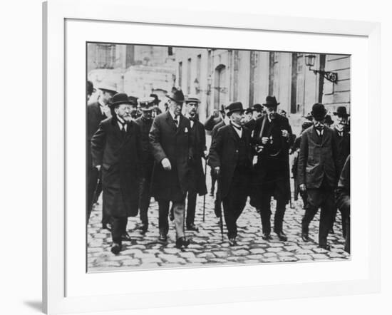 Woodrow Wilson, Georges Clemenceau, Arthur Balfour, and Baron Sonnino-null-Framed Photographic Print