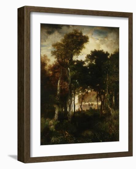 Woods by a River, 1886-Thomas Moran-Framed Giclee Print