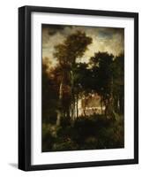 Woods by a River, 1886-Thomas Moran-Framed Giclee Print