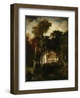 Woods by a River, 1886-Thomas Moran-Framed Giclee Print
