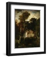 Woods by a River, 1886-Thomas Moran-Framed Giclee Print