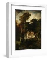 Woods by a River, 1886-Thomas Moran-Framed Giclee Print