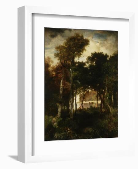 Woods by a River, 1886-Thomas Moran-Framed Giclee Print