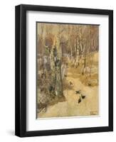 Woods Covered with Snow, 19th Century-Frits Thaulow-Framed Giclee Print